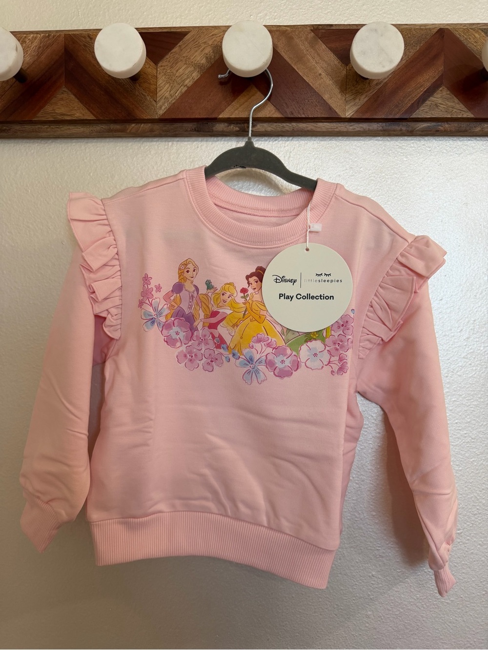 Little Sleepies x Disney Princess Ruffle Crew Sweatshirt toddler girls 3T
